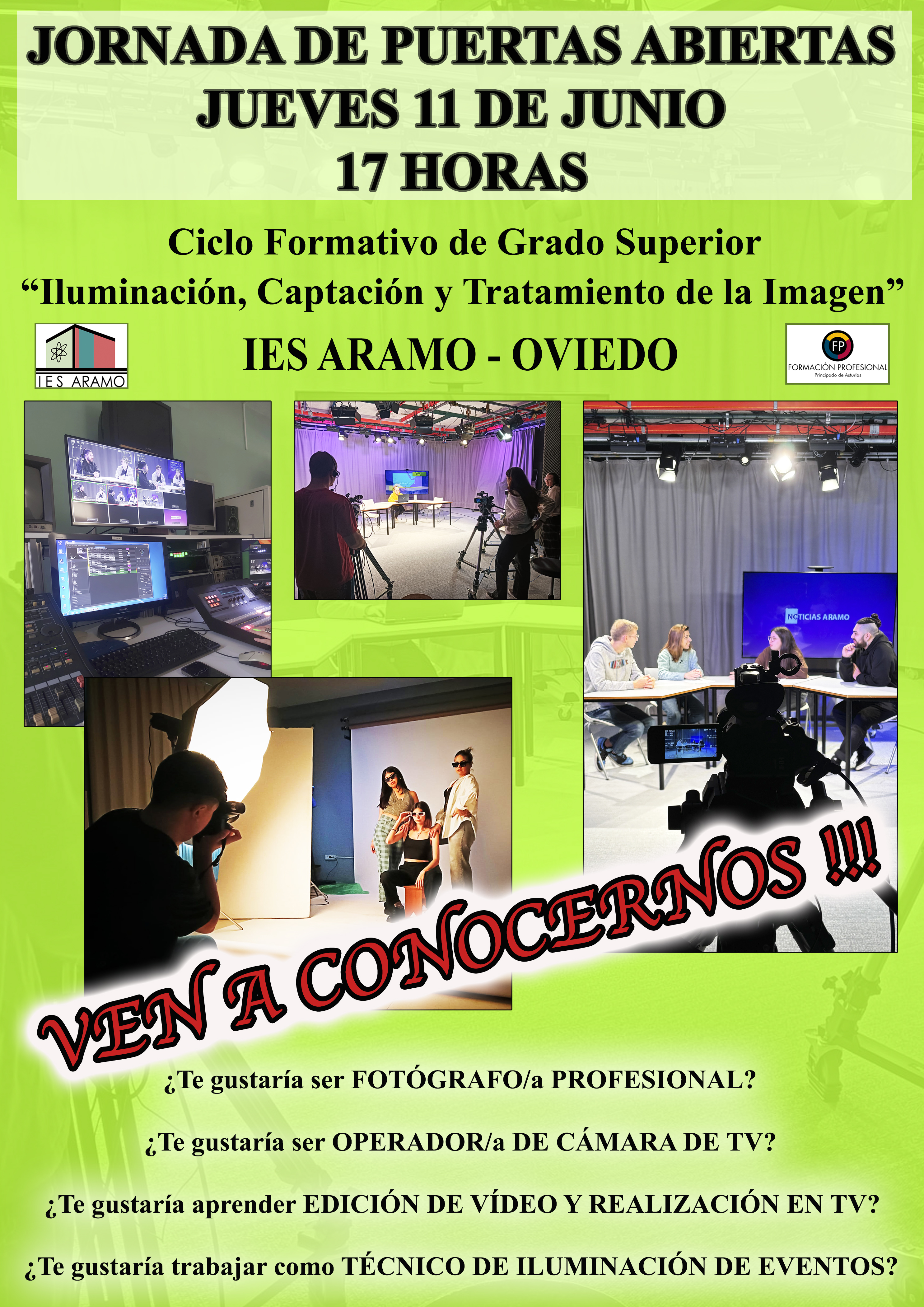 Cartel IES Aramo PUERTAS ABIERTAS